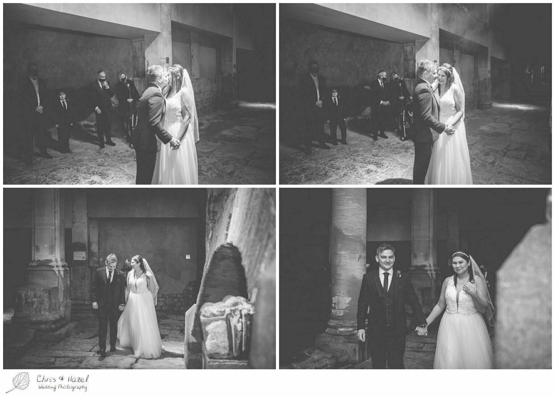 Bride and Groom Wedding Ceremony at Roman Baths Pump Rooms, The Roman Baths Wedding Photography, Roman Baths Wedding Photographer, Wedding in Bath, Bath Wedding Day, documentary wedding photography, Chris and Hazel Wedding Photography Bath, Sammie Singfield Scott Brown