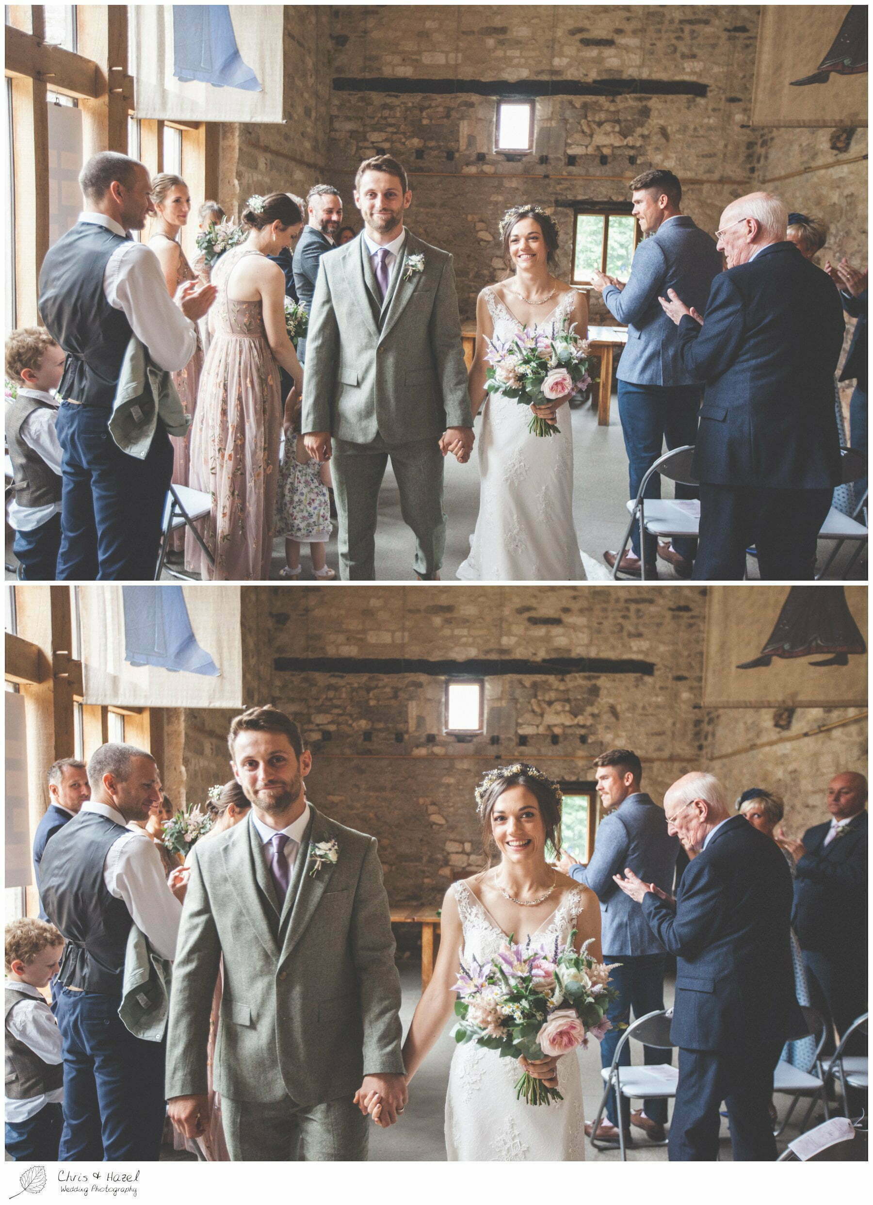 bride and groom walking up aisle, West Barn Wedding Photographer, West Barn Wedding Photography, West Barn Wedding Photographs, West Barn Wedding Day, Bradford On Avon Wedding Photographer, Bradford On Avon Wedding Photography, Wiltshire Wedding Photographer, Wiltshire Wedding Photography, Documentary wedding photographer Bradford On Avon, Documentary wedding photography Bradford On Avon, Reportage wedding photographer Bradford On Avon, Reportage wedding photography Bradford On Avon, Contemporary wedding photographer Bradford On Avon, Contemporary wedding photography Bradford On Avon, Fine Art wedding photographer Bradford On Avon, Fine Art wedding photography Bradford On Avon, Chris & Hazel Photography, Chris & Hazel Wedding Photography, Chris & Hazel Wedding Photographers